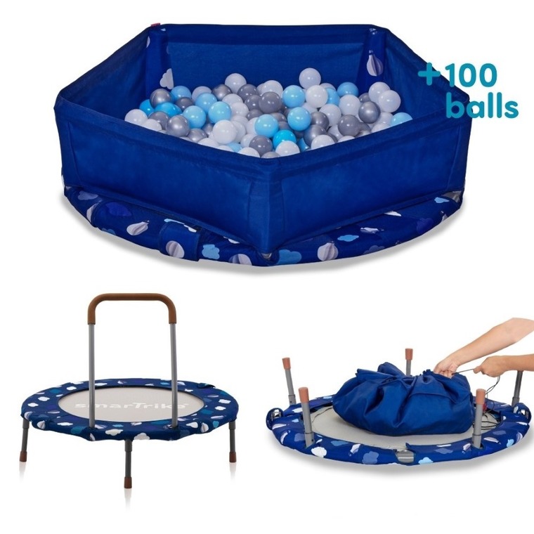 Smart Trike, trampolina składana, suchy basen z piłeczkami 3w1, 90 cm